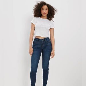 AE Next Level Curvy High-Waisted Jegging in Intensely Dark